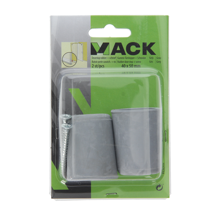 Mack 1047634 - Türanschlaggummi + Schraube grau 40 x 50 mm 2 Stück | 6 Stück