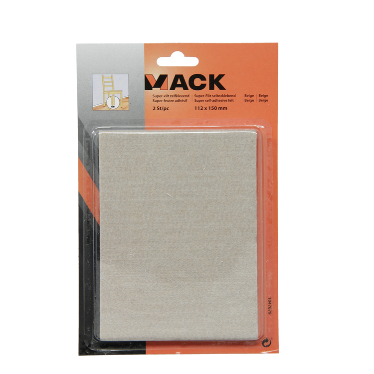 Mack 1047679 - Superfilz selbstklebend beige 112 x 150 mm 2 Stück | 12 Stück