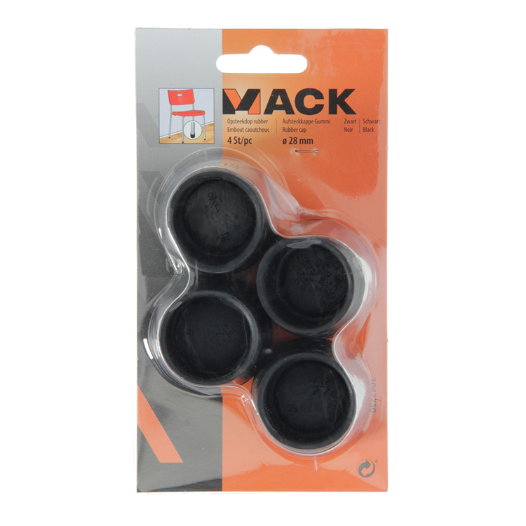 Mack 1047730 - Gummikappe schwarz ø 28 mm 4 Stück | 6 Stück
