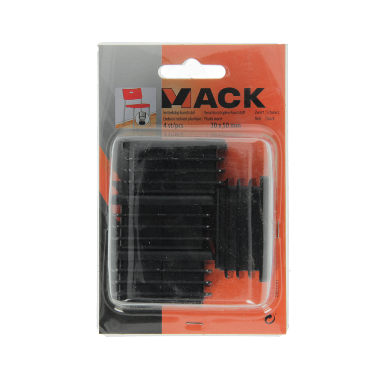 Mack 1047783 - Kunststoffstopfen schwarz 30 x 50 mm 4 Stück | 6 Stück