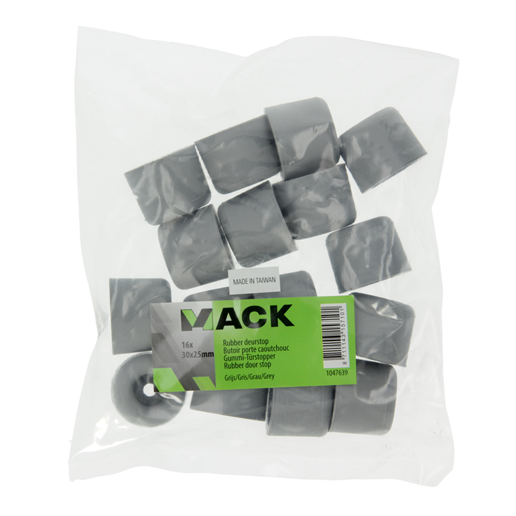 Mack 1047639 - Türstoppergummi grau 30 x 25 mm 16 Stück | 6 Stück