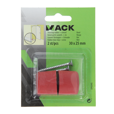 Mack 1047643 - Türanschlaggummi + Schraube rot 30 x 25 mm 2 Stück | 6 Stück