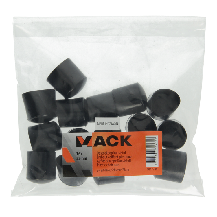 Mack 1047746 - Kunststoffstopfen schwarz ø 22 mm 16 Stück | 6 Stück