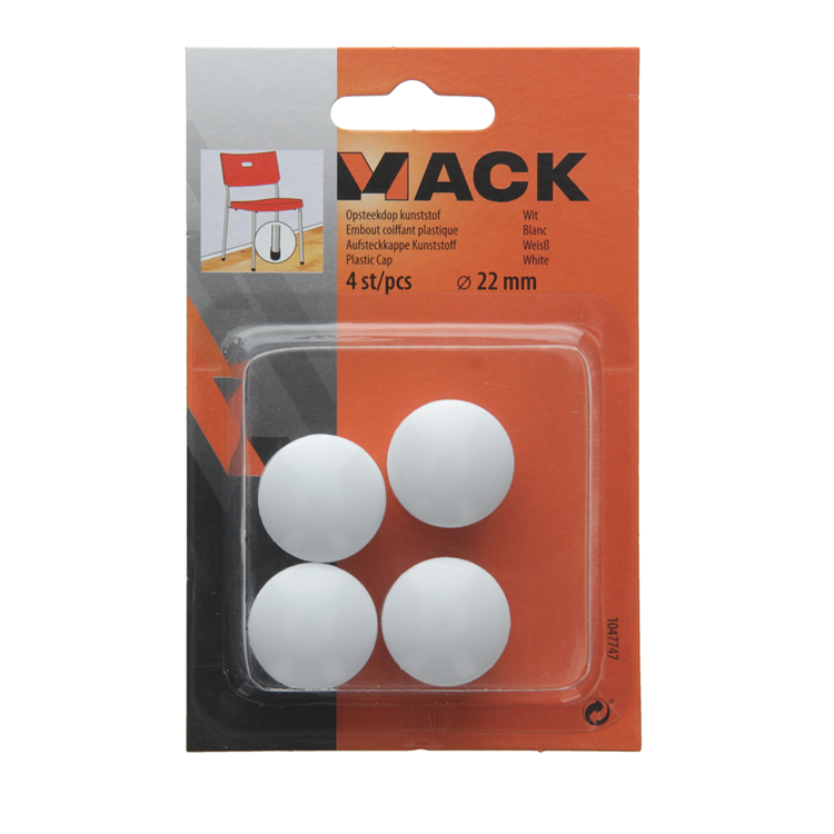 Mack 1047747 - Kunststoffstopfen weiß ø 22 mm 4 Stück | 6 Stück