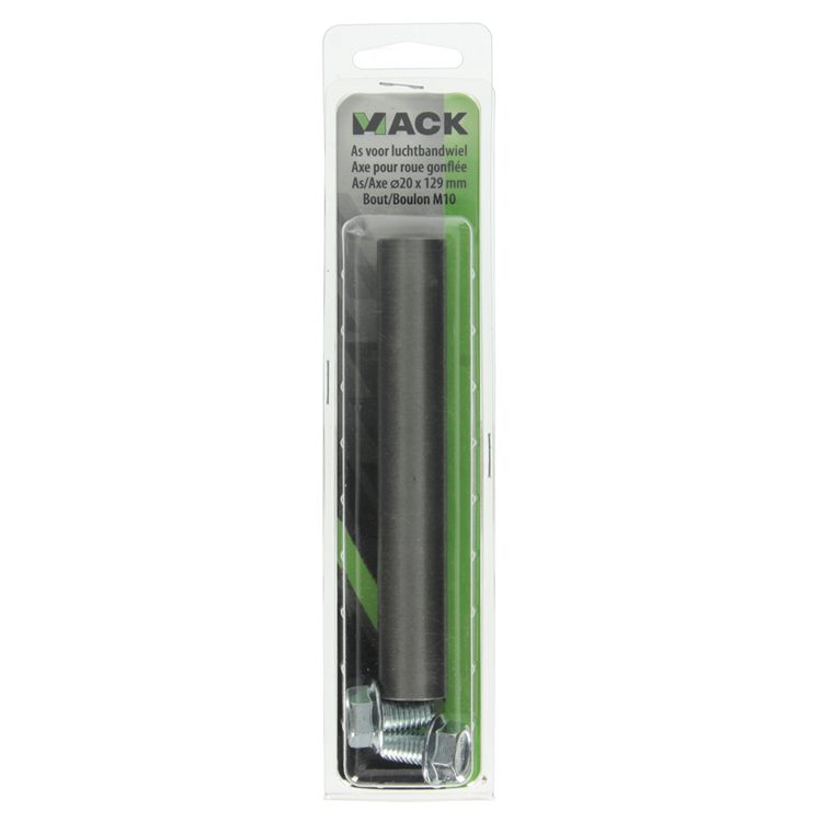 Mack 1060244 - Achse 20x129, Bohrung M10 + 2 Befestigungsschrauben M10 | 5 Stück