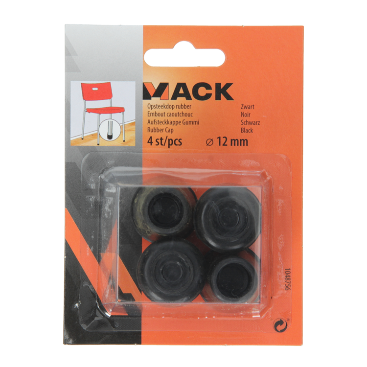 Mack 1048756 - Gummikappe schwarz ø 12 mm 4 Stück | 6 Stück