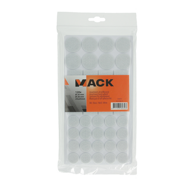 Mack 1048761 - Sortiment selbstklebender Filz weiß | 12 Stück