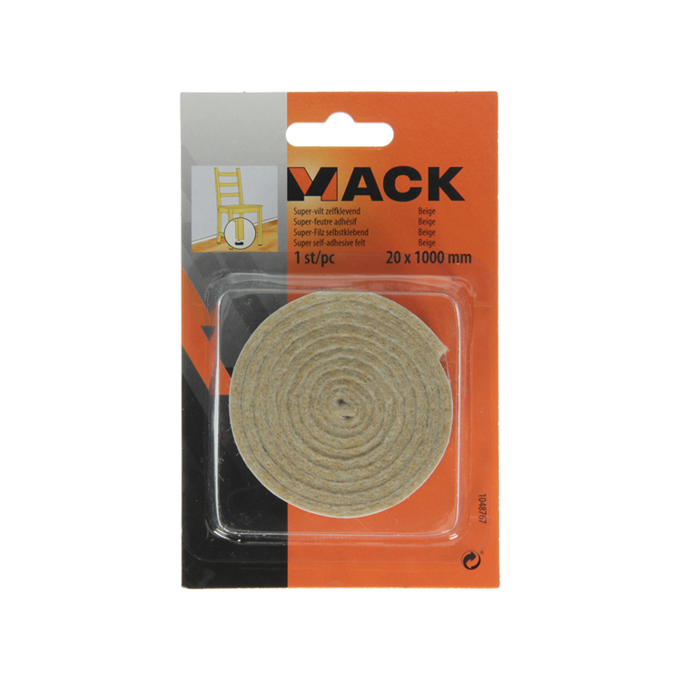 Mack 1048767 - Superfilz selbstklebend beige 20 x 1000 mm 1 Stk. | 6 Stück