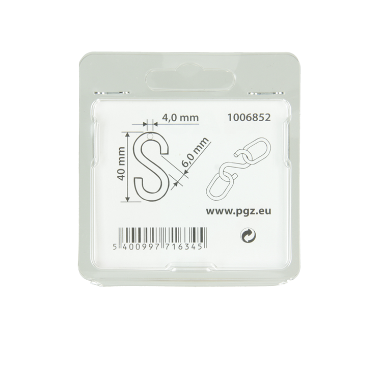 Mack 1006852 - 2 offene S-Haken verzinkt sw 4,0x35mm | 5 Stück