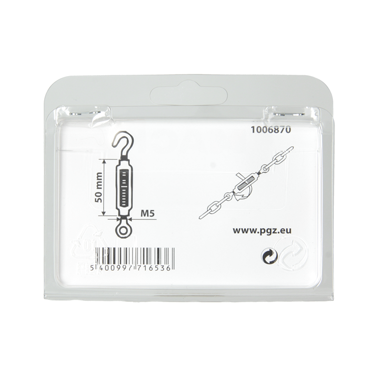 Mack 1006870 - 2 Spanner: Öse + Haken verzinkt M5x50mm schwarz | 5 Stück