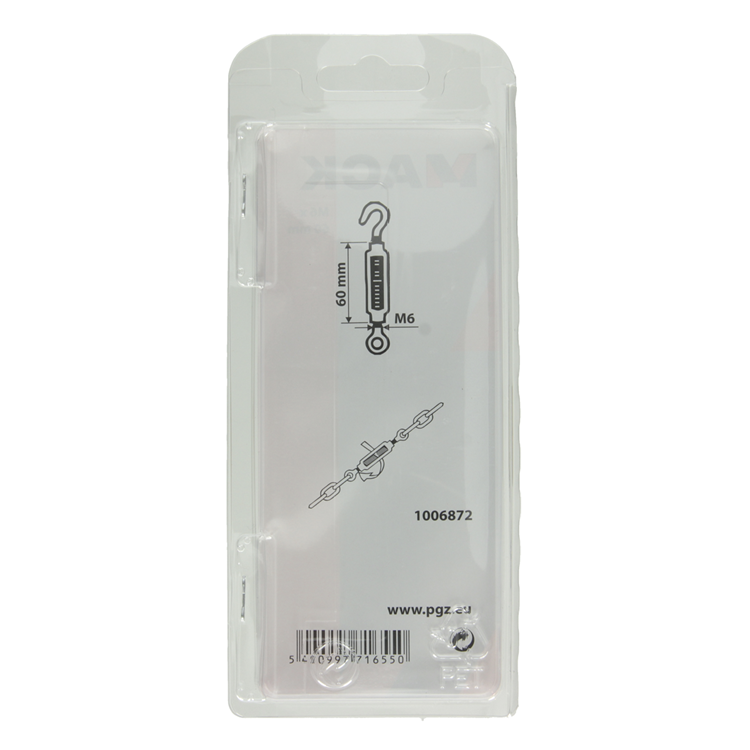 Mack 1006872 - 2 Spanner: Öse + Haken verzinkt m6x60mm sw | 5 Stück