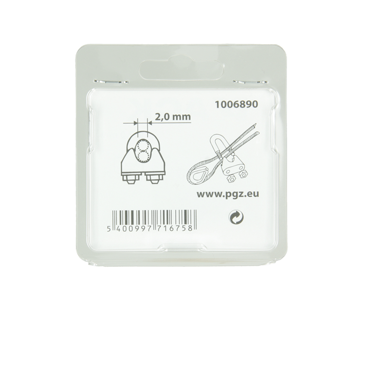 Mack 1006890 – 4 Stahldrahtklemmen Crosby Edelstahl 1–2 mm schwarz | 5 Stück