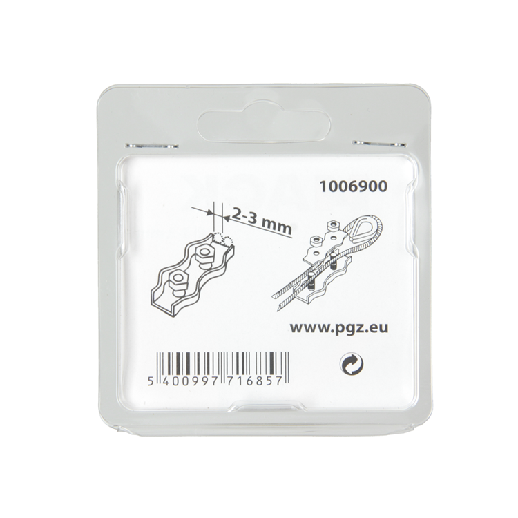 Mack 1006900 - 2 Stahldrahtklemmen Duplex verzinkt 2-3mm schwarz | 5 Stück