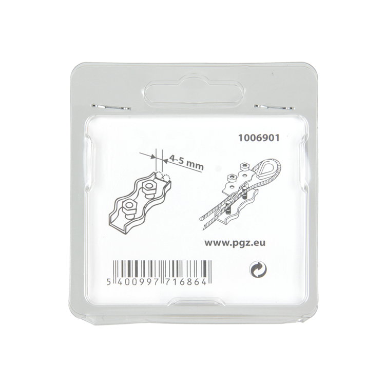 Mack 1006901 - 2 Stahldrahtklemmen Duplex verzinkt 4-5mm schwarz | 5 Stück