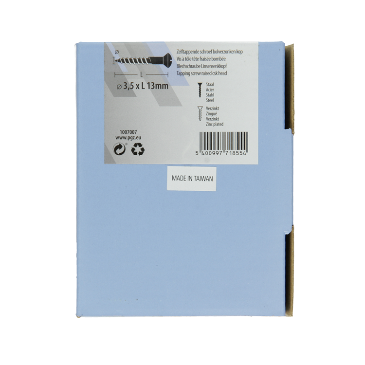 Mack 1007007 – selbstschneidend. Schraube BVZ Kopf 200 200 Stück 3,5x13mm | 5 Stück