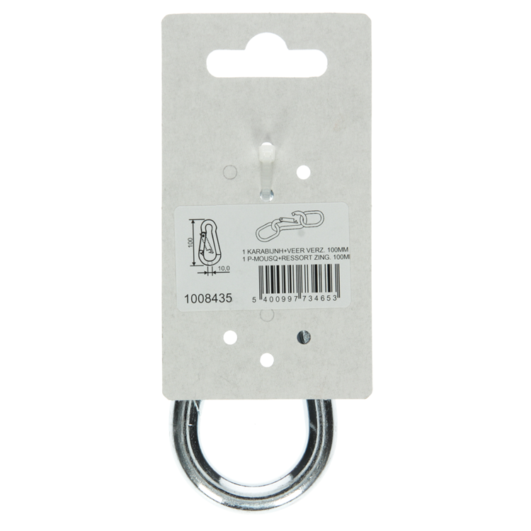 Mack 1008435 - 1 Karabiner + Feder 10 x 100 mm verzinkt | 10 Stück