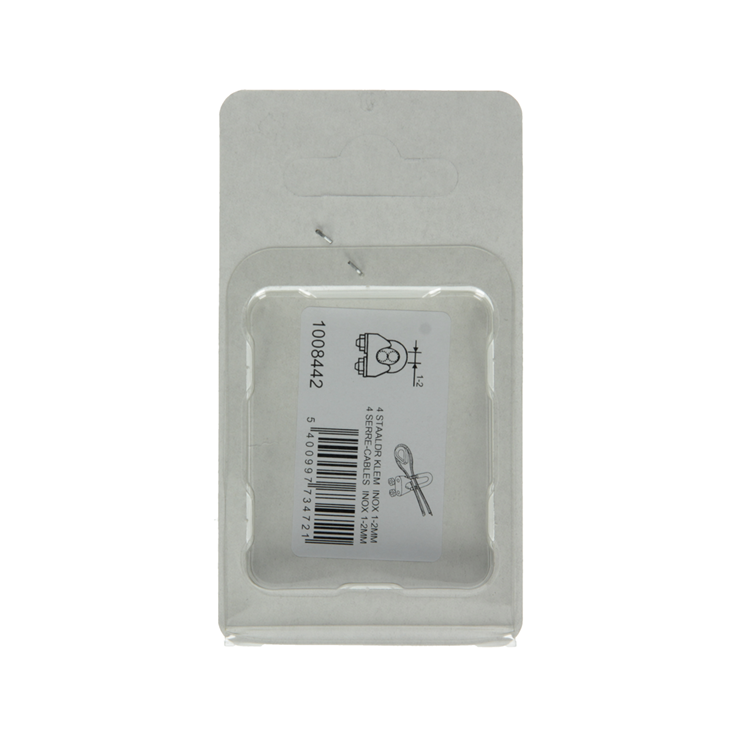 Mack 1008442 - 4 Stahldrahtklemmen 2mm Edelstahl | 10 Stück
