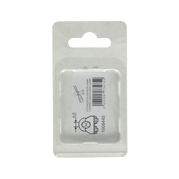 Mack 1008445 - 4 Stahldrahtklemmen 6mm Edelstahl | 10 Stück
