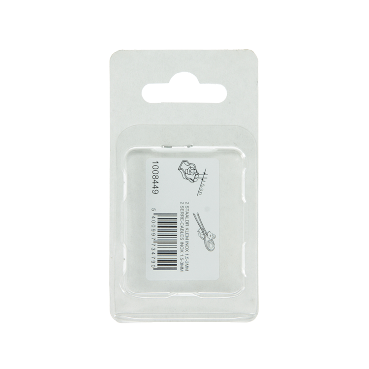 Mack 1008449 – 2 Stahldrahtklemmen 3 mm Simplex-Edelstahl | 10 Stück