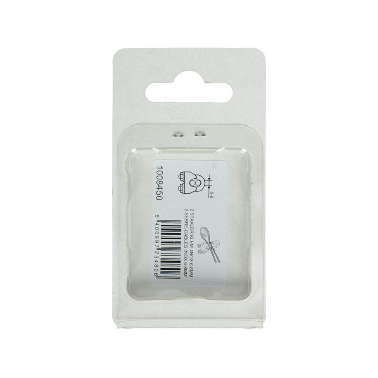 Mack 1008450 - 2 Stahldrahtklemmen 6-8mm Edelstahl | 10 Stück