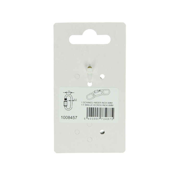 Mack 1008457 - 1 leeres Glied + Mutter 6mm Edelstahl | 10 Stück