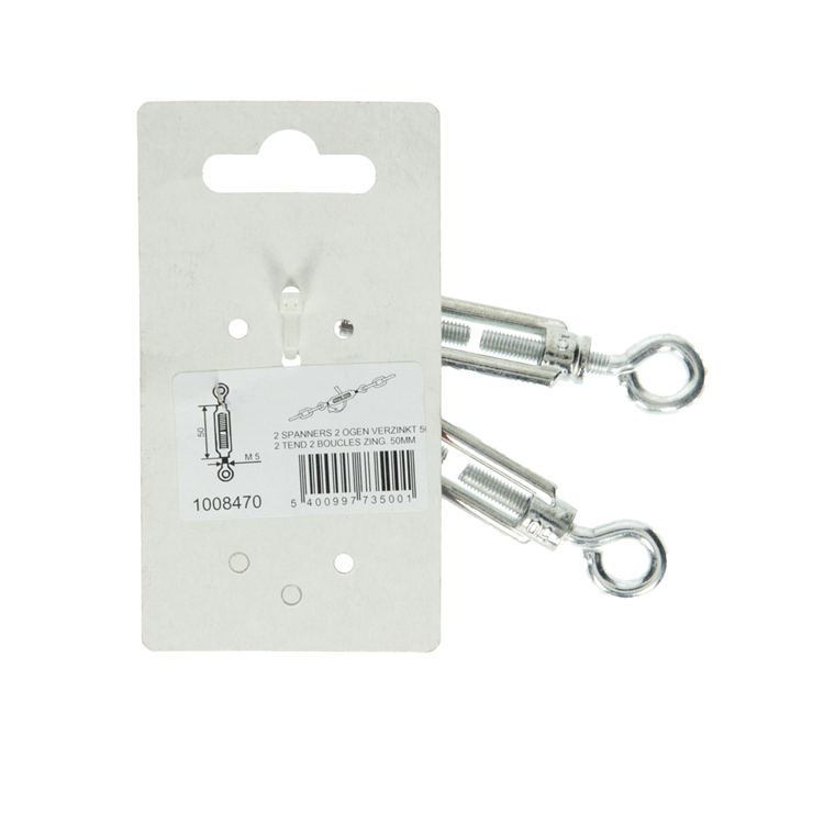 Mack 1008470 – 2 Spanner 2 Ösen M5 x 50 mm verzinkt | 10 Stück