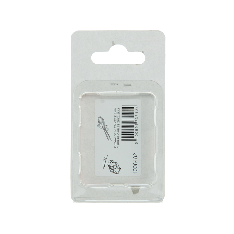 Mack 1008482 - 2 Stahldrahtklemmen 2mm Simplex verzinkt | 10 Stück