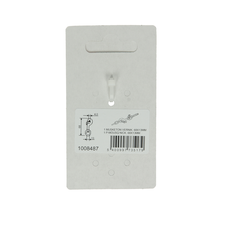Mack 1008487 - 1 Karabinerhaken 13 x 68mm vernickelt | 10 Stück
