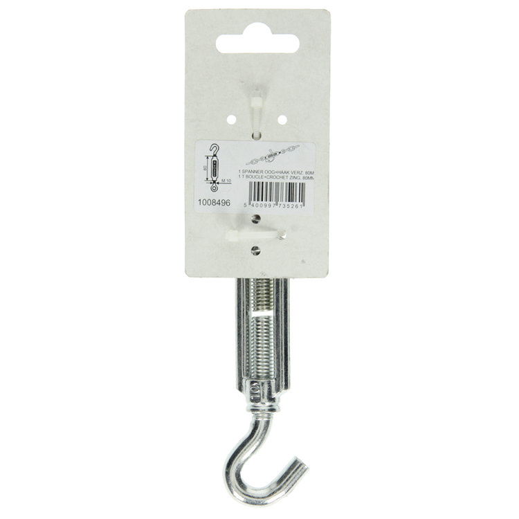 Mack 1008496 – 1 Spannöse + Haken M10 x 80 mm verzinkt | 10 Stück