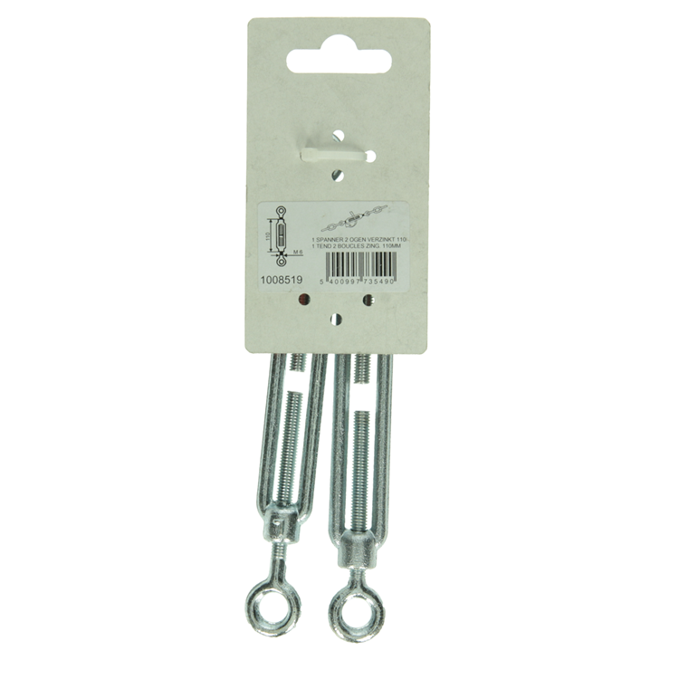 Mack 1008519 – 2 Spanner 2 Ösen M6 x 60 mm verzinkt | 10 Stück