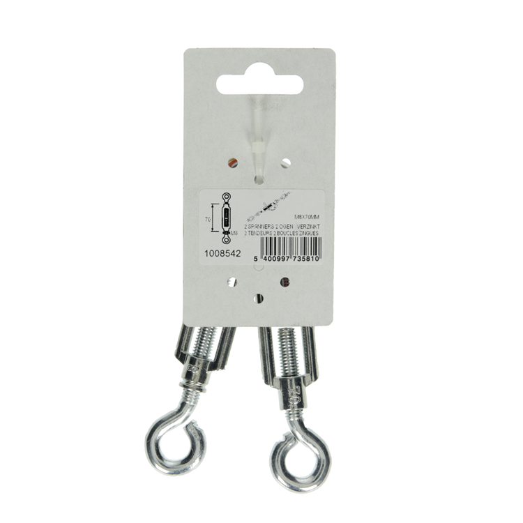 Mack 1008542 – 2 Spanner 2 Ösen M8 x 70 mm verzinkt | 10 Stück