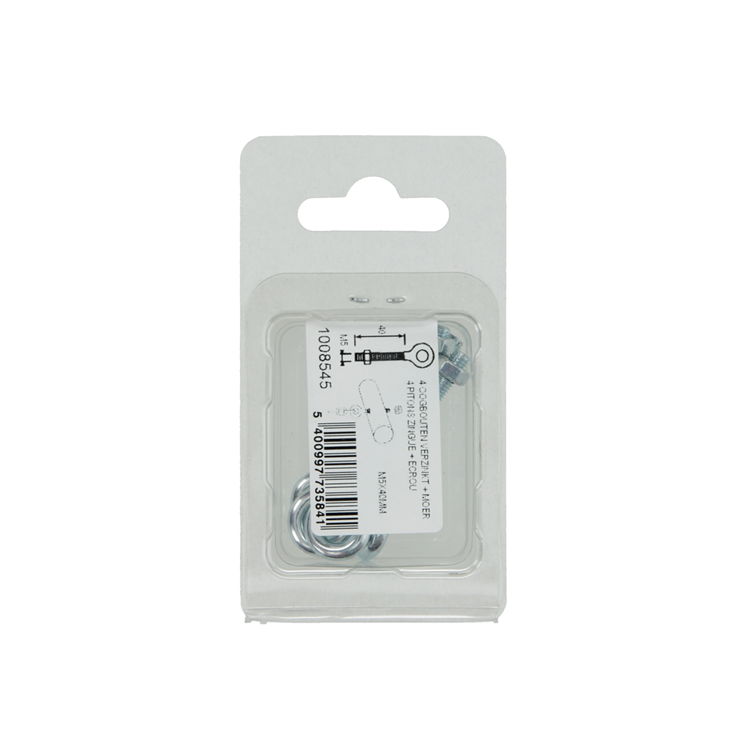 Mack 1008545 – 4 Ringschrauben + Mutter M5 x 40 mm verzinkt | 10 Stück