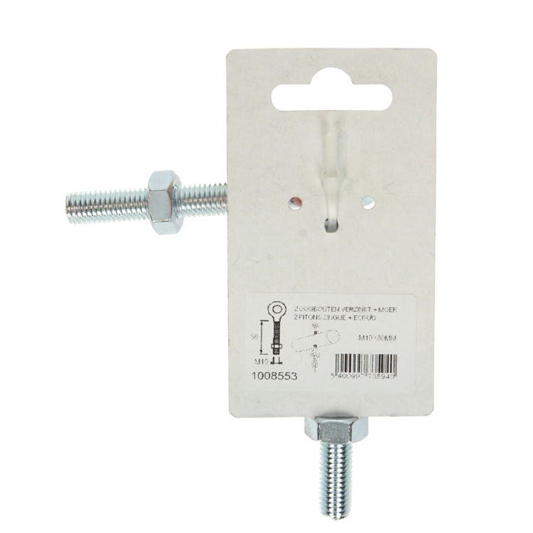 Mack 1008553 - 2 Ringschrauben + Mutter M10 x 60 mm verzinkt | 10 Stück