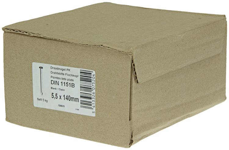 1015658 - Karton 5 kg Nägel Flachkopf 5,5x140 mm | 2 Stk