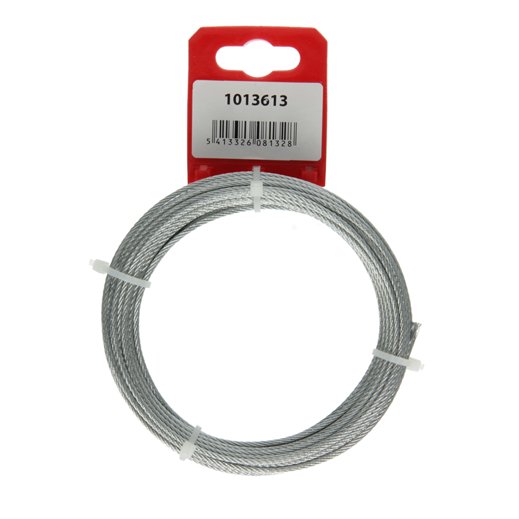 Mack 1013613 – verzinktes Stahlkabel 6 x 7, 10 m, B: 200 kg, 2 mm2 mm, Tragfähigkeit 45 kg, DIN | 10 Stück