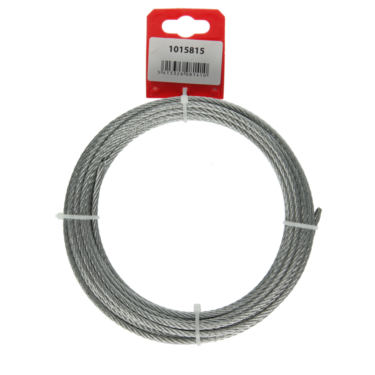 Mack 1015815 - verzinktes Stahlseil 6x7 10m 4mm Tragfähigkeit 170 kg DIN EN 12385-4 | 5 Stück