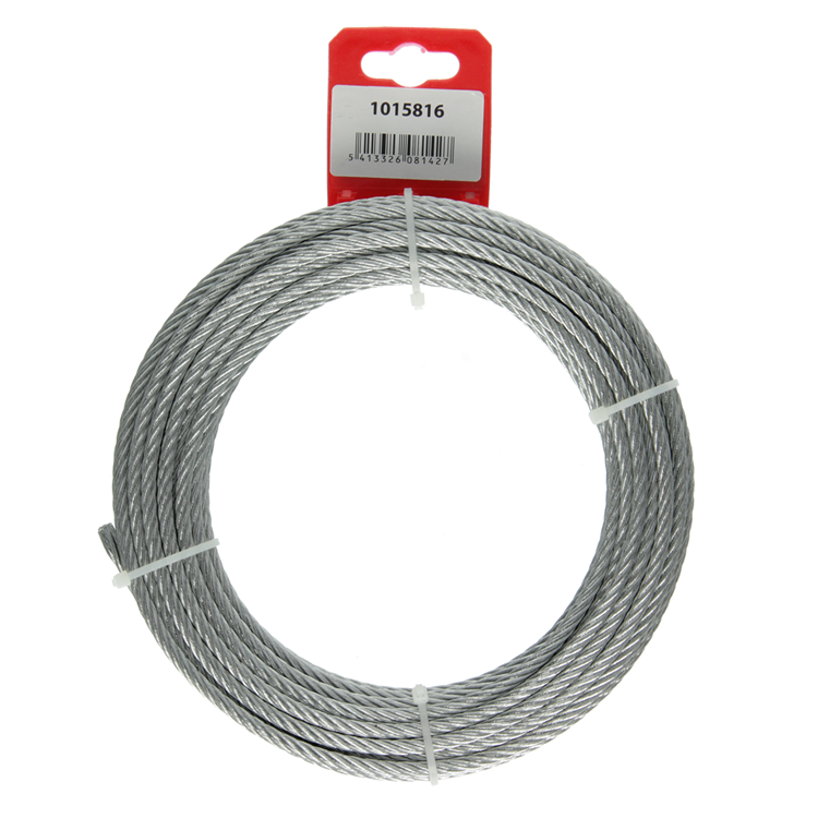 Mack 1015816 - verzinktes Stahlseil 6x19 10m 5mm Tragfähigkeit 250 kg DIN EN 12385-4 | 5 Stück