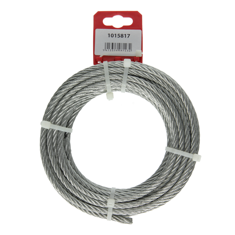 Mack 1015817 - verzinktes Stahlseil 6x19 10m 6mm Tragfähigkeit 350 kg DIN EN 12385-4 | 5 Stück