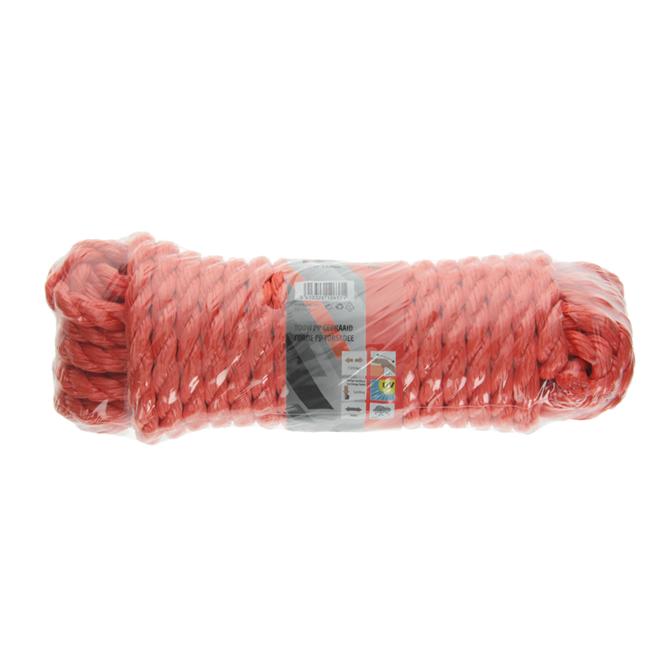 Mack 1014929 - PP gedrehter orangefarbener Strang 12 mm 10 m | 5 Stück