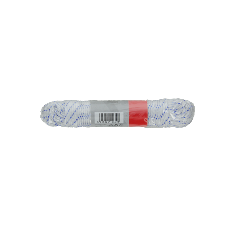 Mack 1014930 - PP-Geflecht, weiß, blau, Litze, 2 mm, 20 m | 5 Stück
