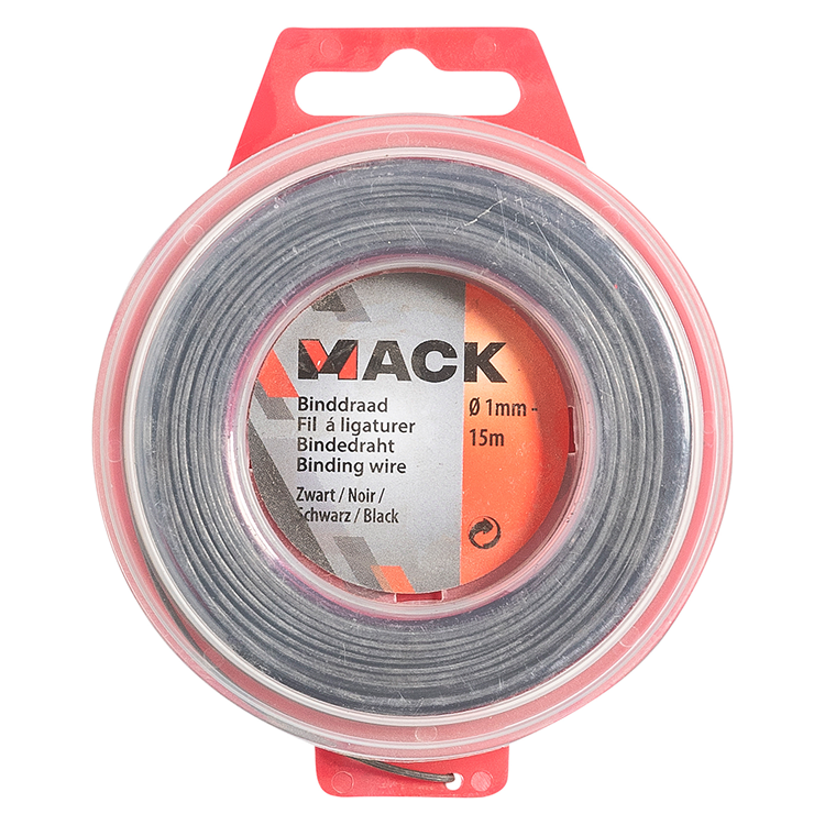Mack 1015189 - Bindedraht schwarz gehärtet. Hobby ø1mm - 15m | 6 Stück