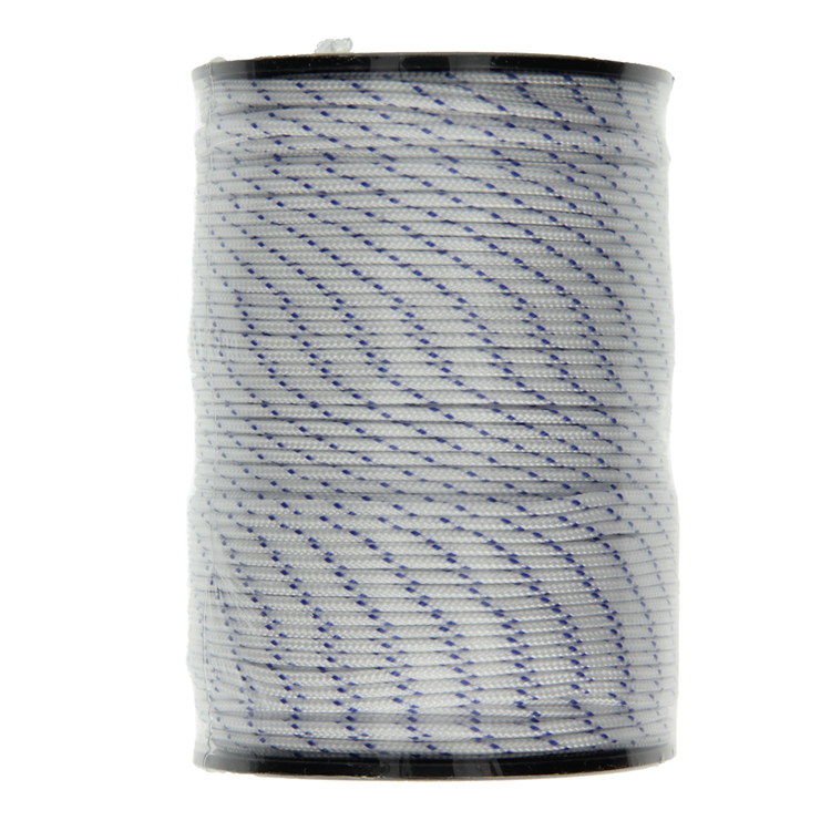 Mack 1013956 – PP-Geflecht, weiß, blau, Spule 2 mm, 150 m | 5 Stück