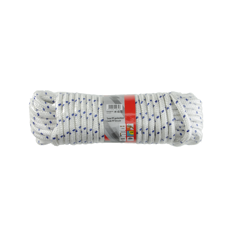 Mack 1013979 – PP-Geflecht, weiß, blau, 12 mm, 15 m | 5 Stück