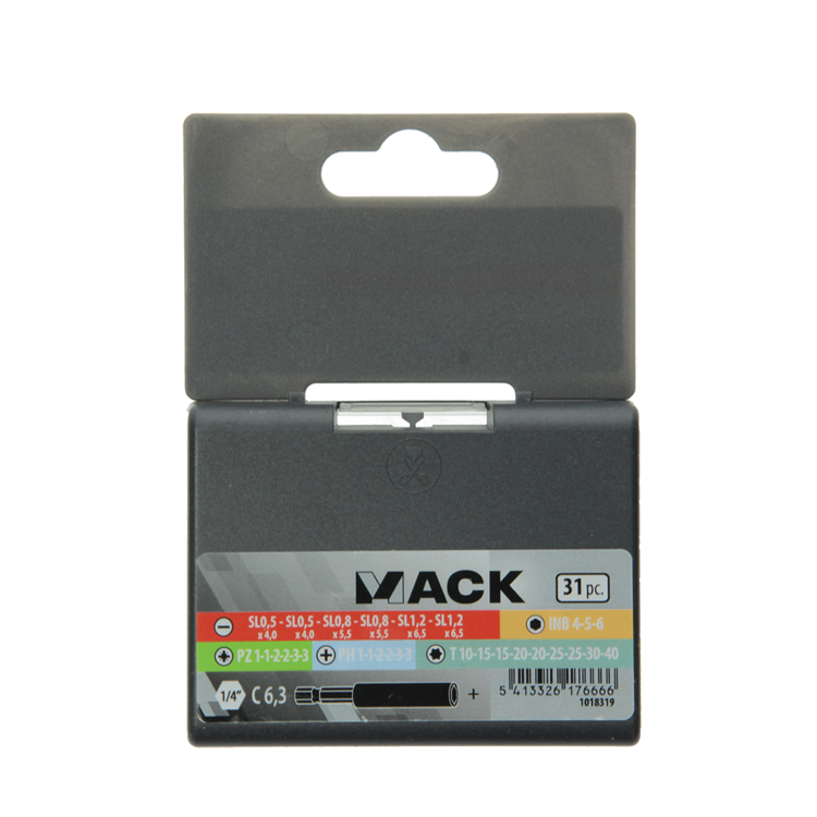 Mack 1018319 - Schraubendreher-Bit-Set 31-teilig | 5 Stück