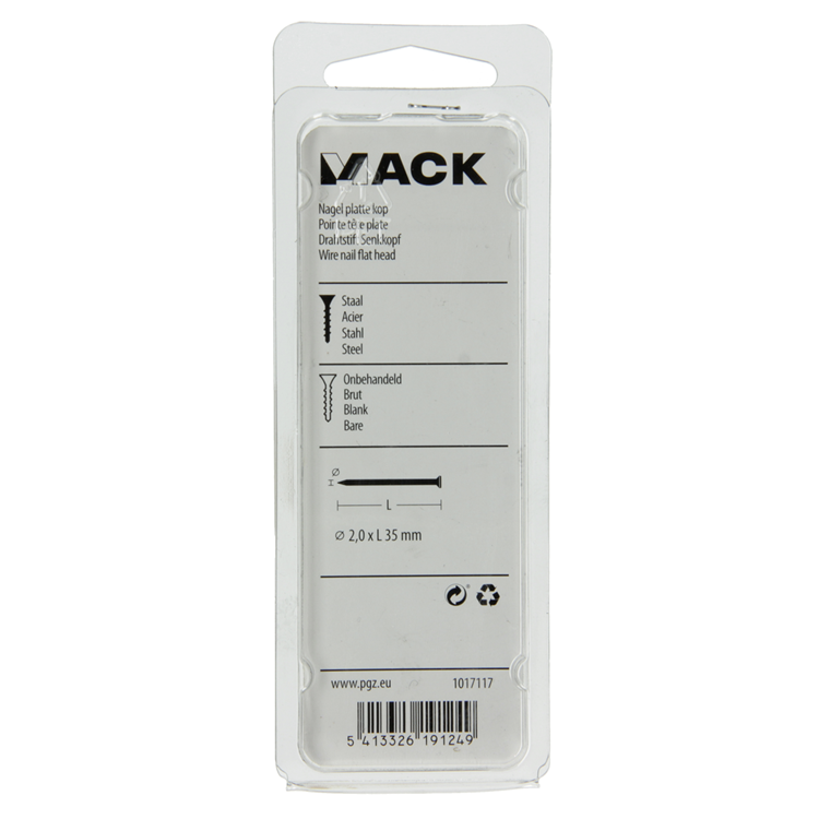 Mack 1017117 - Flachkopfnagel 100 gr 2,0 x 35 mm | 5 Stück