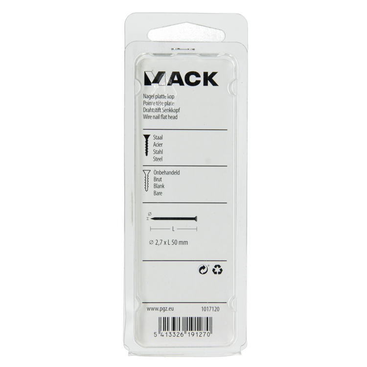 Mack 1017120 - Flachkopfnagel 100 gr 2,7 x 50 mm | 5 Stück