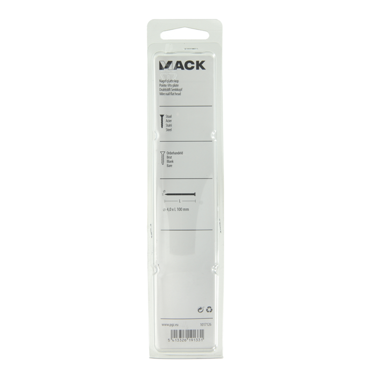 Mack 1017126 - Flachkopfnagel 180 gr 4,0 x 100 mm | 10 Stück