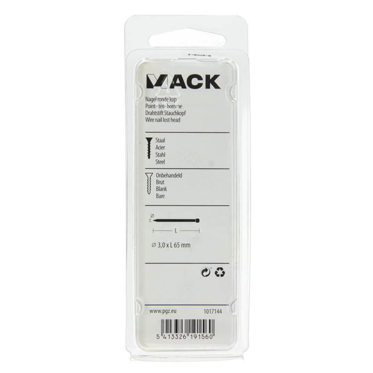 Mack 1017144 - Nagel runder Kopf 150 gr 3,0 x 65 mm | 5 Stück