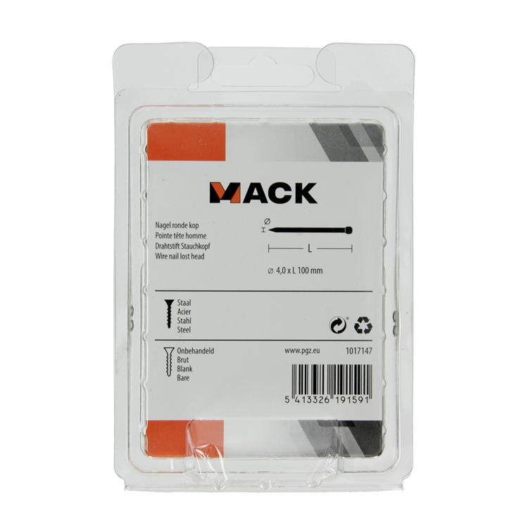 Mack 1017147 - Nagel Rundkopf 180 gr 4,0 x 100 mm | 5 Stück