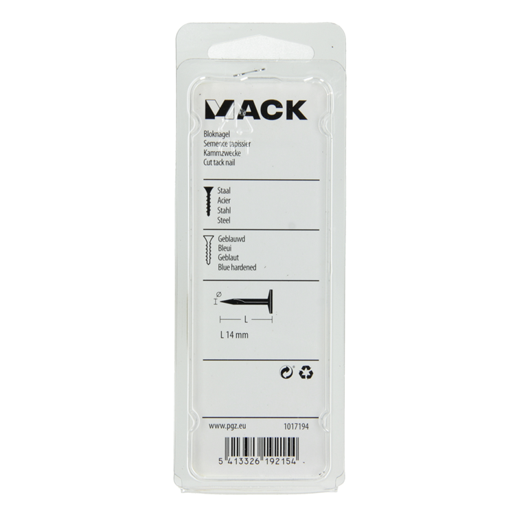 Mack 1017194 - Blocknagel Stahl gebläut 50 gr14 mm | 10 Stück